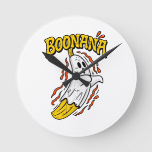 Boonana Schattige Geest Banaan Halloween Ronde Klok