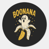 Boonana Schattige Ghost Banana Ghost Food Hallowee Ronde Sticker (Voorkant)