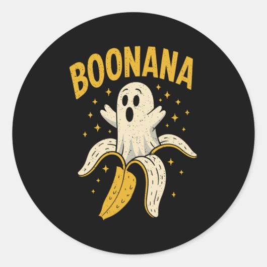 Boonana Schattige Ghost Banana Ghost Food Hallowee Ronde Sticker (Voorkant)