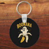 Boonana Schattige Ghost Banana Ghost Food Hallowee Sleutelhanger (Voorkant)