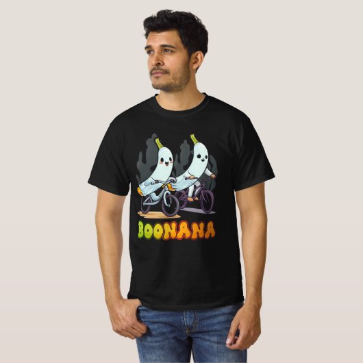 Boonana Schattigee Ghost Banana Fietsen Fruit Hall T-shirt (Voorkant volledig)