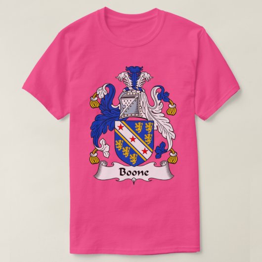 Boone Coat of Arms Family Crest T-shirt (Design voorkant)
