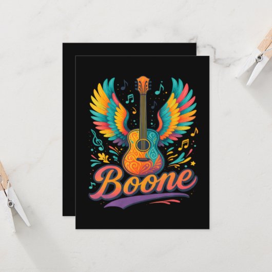 Boone Gitaar Kaart (Voorkant / Achterkant in situ)