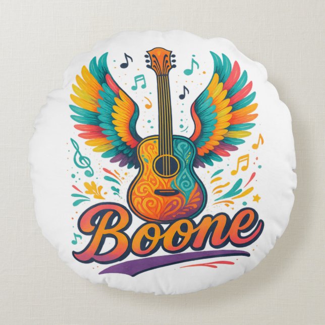 Boone Gitaar Rond Kussen (Voorkant)