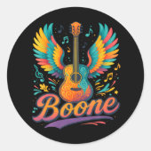 Boone Gitaar Ronde Sticker (Voorkant)