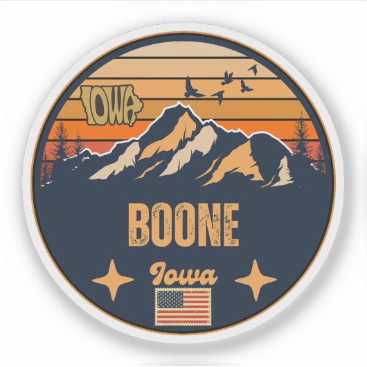 Boone, Iowa, Verenigde Staten Sticker (Voorkant)