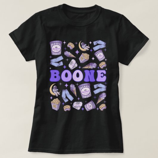 Boone Moonbeam Ice Cream Movie Night Design T-shirt (Design voorkant)