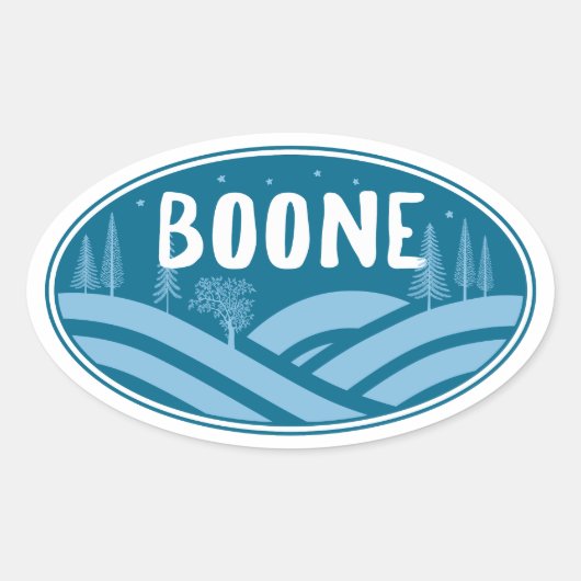 Boone North Carolina buiten Ovale Sticker (Voorkant)