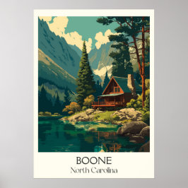 Boone North Carolina  Mountain Cabin Art Poster