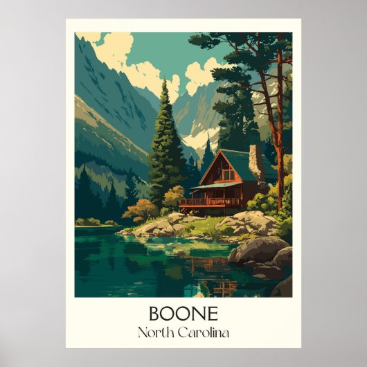 Boone North Carolina  Mountain Cabin Art Poster (Voorkant)