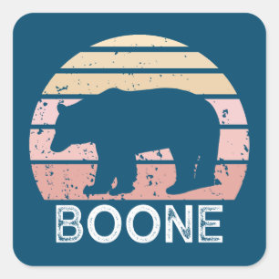 Boone North Carolina Retro Beer Vierkante Sticker