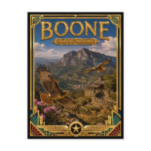 Boone North Carolina Vintage Art Deco Gouden Tijdp