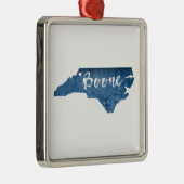 Boone North Carolina Wood Grain Metalen Ornament (Rechts)