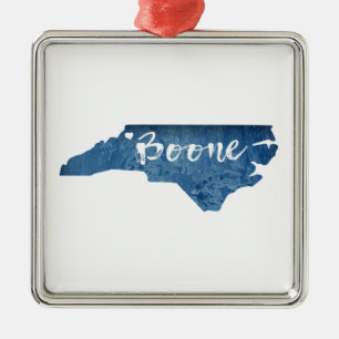 Boone North Carolina Wood Grain Metalen Ornament