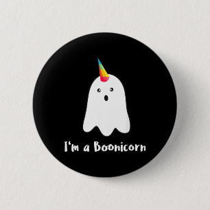 BOOnicorn Boo Geest Eenhoorn Halloween Grappig Ronde Button 5,7 Cm