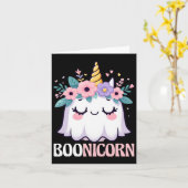 Boonicorn Unicorn Ghost Halloween Mannen Vrouwen K Kaart (Gele Bloem)