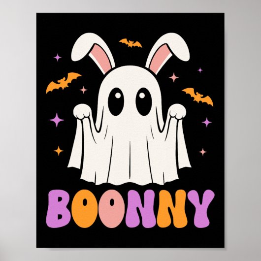 Boonny Schattige Bunny Ghost Halloween Mannen Vrou Poster (Voorkant)