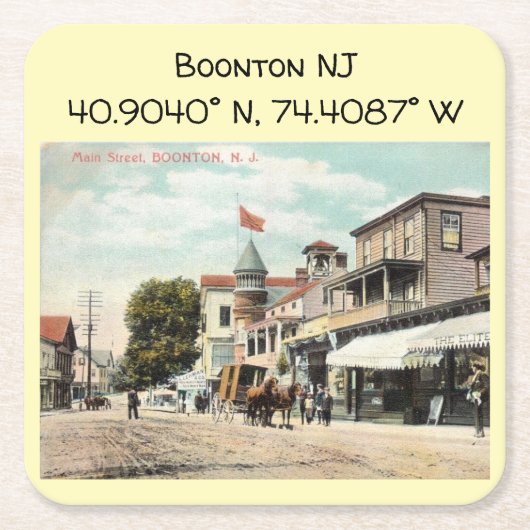 Boonton NJ coördineert stijl Kartonnen Onderzetters (Voorkant)