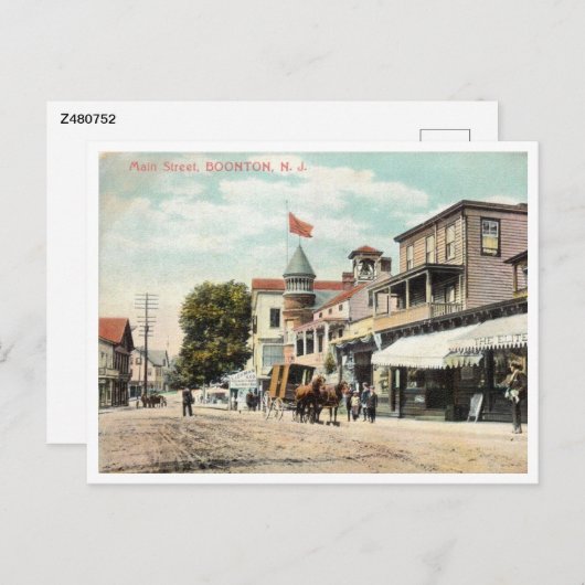 Boonton NJ, New Jersey, Main St,  Briefkaart (Voorkant / Achterkant)