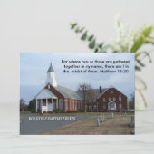 BOONVILLE BAPTIST CHURCH-INVITATIE KAART (Staand voorkant)