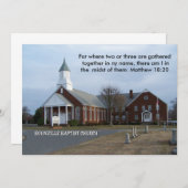 BOONVILLE BAPTIST CHURCH-INVITATIE KAART (Voorkant / Achterkant)