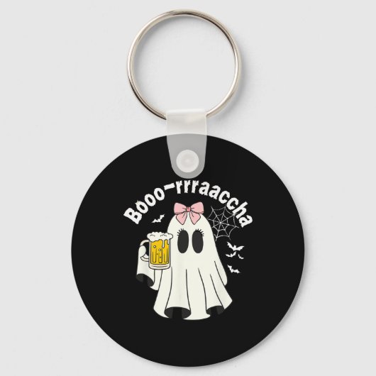 Booo-racka Funny Ghost Beer Halloween Spooky S Sleutelhanger (Voorkant)