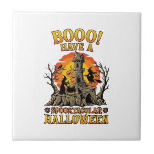Booo Spooktacular Halloween Hek Ketel Kasteel  Tegeltje