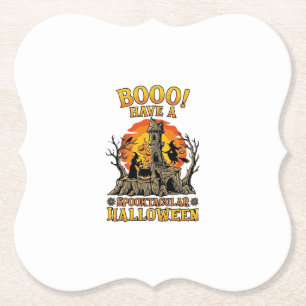 Booo Spooktacular Halloween Heksketel Kasteel Kartonnen Onderzetters