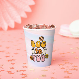 Booo to You Retro Halloween Papieren Bekers