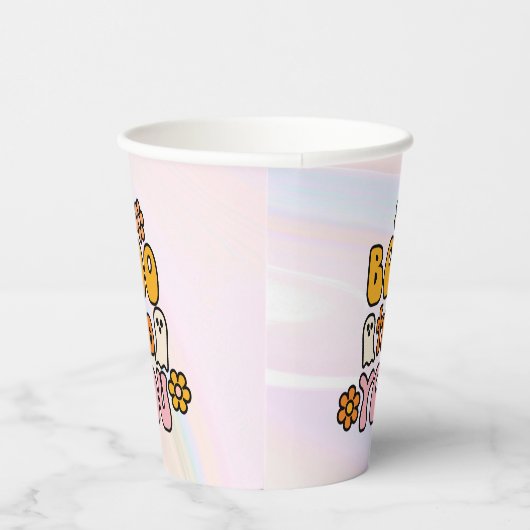 Booo to You Retro Halloween Papieren Bekers (Rechts)