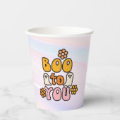 Booo to You Retro Halloween Papieren Bekers (Voorkant)