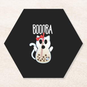 Boooba Kawaii Boba Tea Drink Cat Lover Halloween G Kartonnen Onderzetters