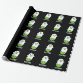 Booocumber Funny Ghost Cucumber Pun Dark BG Cadeaupapier (Uitgerold)