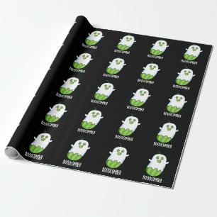 Booocumber Funny Ghost Cucumber Pun Dark BG Cadeaupapier