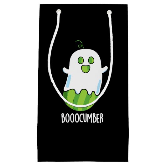 Booocumber Funny Ghost Cucumber Pun Dark BG Klein Cadeauzakje (Voorkant)