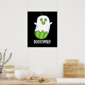 Booocumber Funny Ghost Cucumber Pun Dark BG Poster (Keuken)