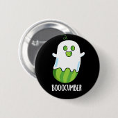Booocumber Funny Ghost Cucumber Pun Dark BG Ronde Button 5,7 Cm (Voorkant /achterkant)