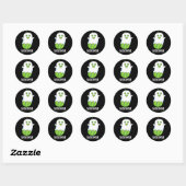 Booocumber Funny Ghost Cucumber Pun Dark BG Ronde Sticker (Vel)