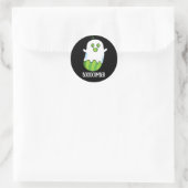 Booocumber Funny Ghost Cucumber Pun Dark BG Ronde Sticker (Tas)