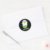 Booocumber Funny Ghost Cucumber Pun Dark BG Ronde Sticker (Envelop)