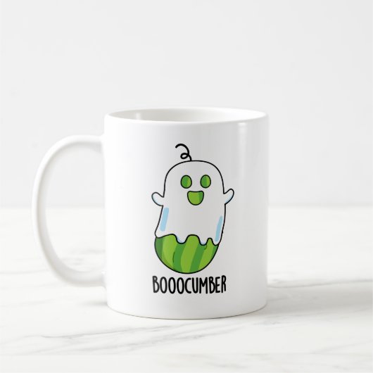 Booocumber Funny Ghost Cucumber Pun Koffiemok (Links)