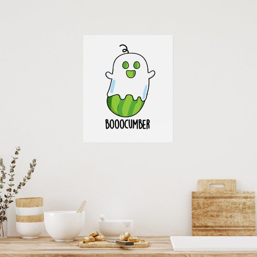 Booocumber Funny Ghost Cucumber Pun Poster (Keuken)