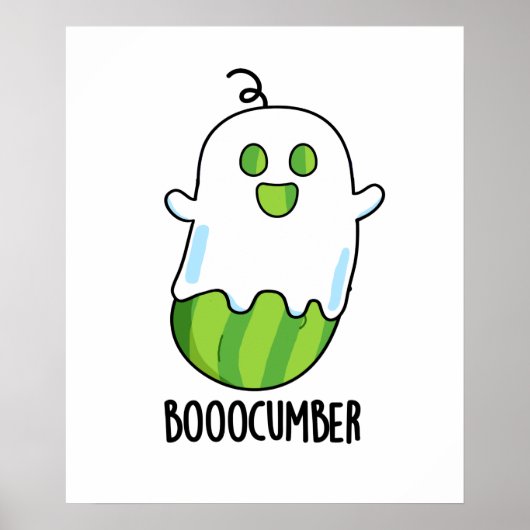 Booocumber Funny Ghost Cucumber Pun Poster (Voorkant)