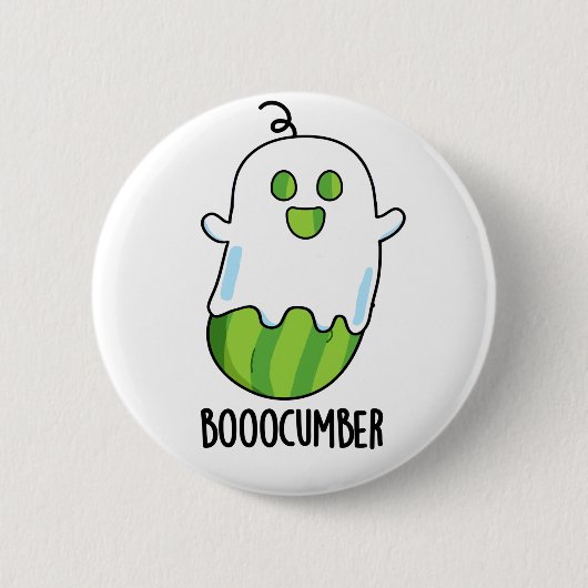 Booocumber Funny Ghost Cucumber Pun Ronde Button 5,7 Cm (Voorkant)