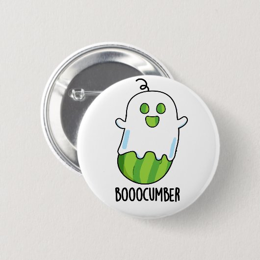 Booocumber Funny Ghost Cucumber Pun Ronde Button 5,7 Cm (Voorkant /achterkant)