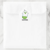 Booocumber Funny Ghost Cucumber Pun Ronde Sticker (Tas)