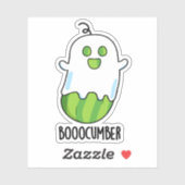 Booocumber Funny Ghost Cucumber Pun Sticker (Vel)