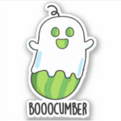 Booocumber Funny Ghost Cucumber Pun Sticker (Voorkant)