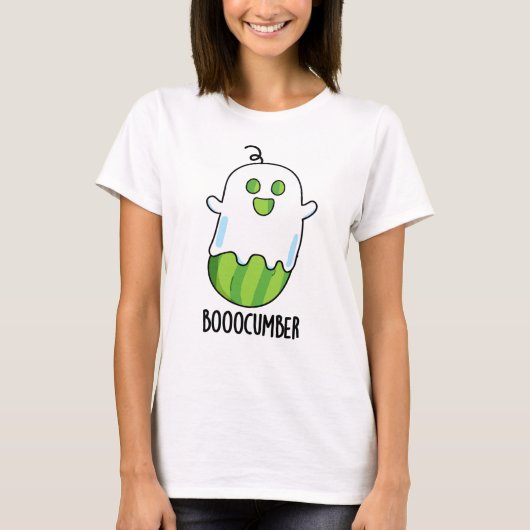 Booocumber Funny Ghost Cucumber Pun T-shirt (Voorkant)