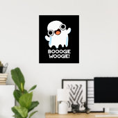Booogie Woogie Funny Music Ghost Pun Dark BG Poster (Thuiskantoor)